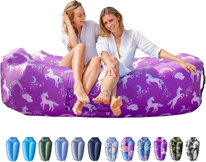AlphaBeing Inflatable Lounger Beach Chair Accessories, Air Sofa Hammock Inflatable Couch for Camping Backyard Lakeside with Compression Sacks, Ideal Outdoor Gifts for Adults