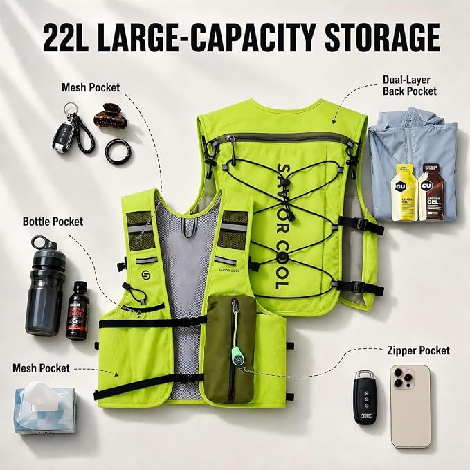 Cooling Vest for Men Women, Hydration Vest for Running Hiking | 2L Water Bladder，3 Cold Source