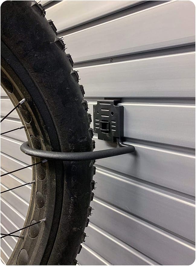 HandiWall Fat Tire Bike Hook with Locking Bracket for Bicycle Storage on Garage Slatwall Panels