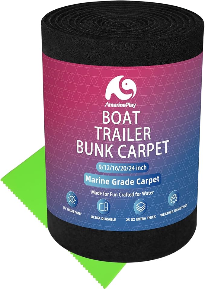 Boat Trailer Bunk Carpet,Marine Carpet Boat Bunk Boards Carpet Replacement, 9/12/16/20/24 inch Trailer Bunker Carpet for Covering Boat Lift Bunks or Runners