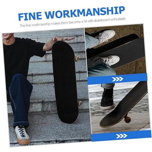 Hemoton 5pcs Skateboard Grip Tape Sheets Sandpaper for Skateboard Decks Easy to Apply Grip Tape for Routine Training and Competitions Black Non- Design