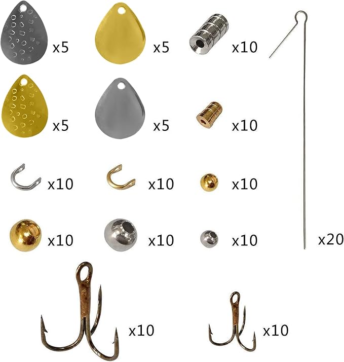 Spinner Making Kit Fishing Lure Making Kit DIY Fishing Lures Spinnerbaits Spoon Rigs Making Kit Colorado Spinner Blades Lure Making Make Your Own Lures for Bass Trout Walleye