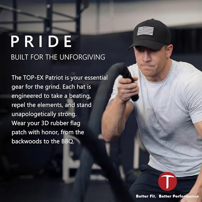 TOP-EX Performance Baseball Hat for Men Water Resistant Golf Cap Running Cooling Snapback Laser Perforated
