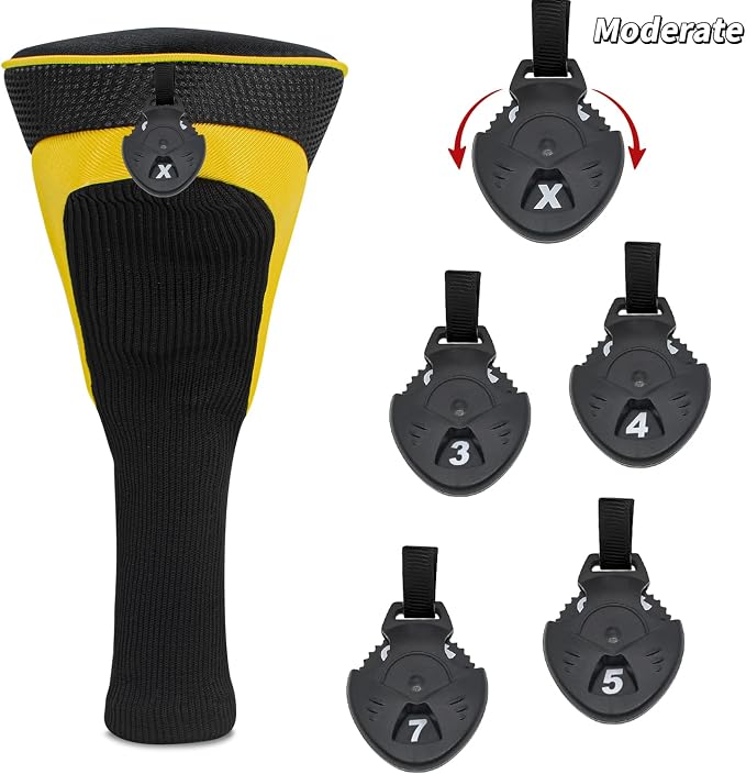 Wood Headcover Golf Club Covers Driver Headcovers Nylon Head Covers Designed to Fit All Woods - 3/4/5/6 Pack/Set Golf Accessories Suitable for Men and Women