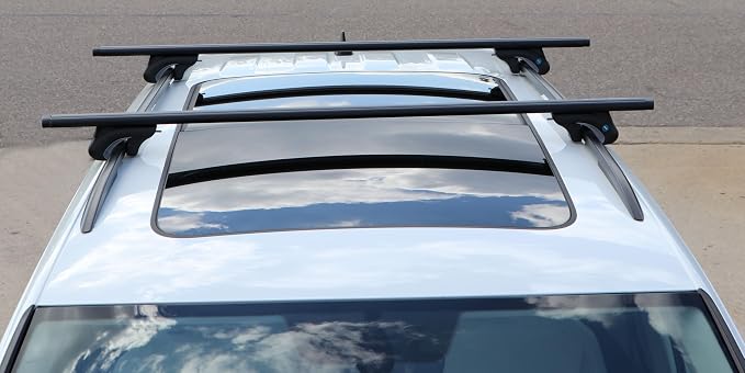BRIGHTLINES All Black Heavy Duty 220 lbs Wing Shaped Universal Crossbars Roof Racks Compatible with 2015-2024 Jeep Renegade for Kayak Luggage ski Bike Carrier, a Set of 2