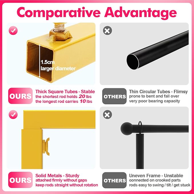 Over The Table Rod Stand with Clamps Adjustable 13''-42'' Tall 29"-98" Length Set of 2 Gold Table Arch Hanging for Wedding Birthday Party Halloween Christmas Decoration