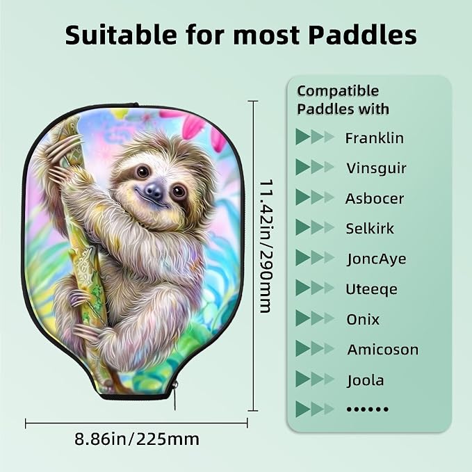 Pickleball Paddle Cover- Premium Water-Resistant Racket Sleeves with Reinforced Zippers, Universal Fit for USAPA Standard Paddles, Extra Padding Protection 6