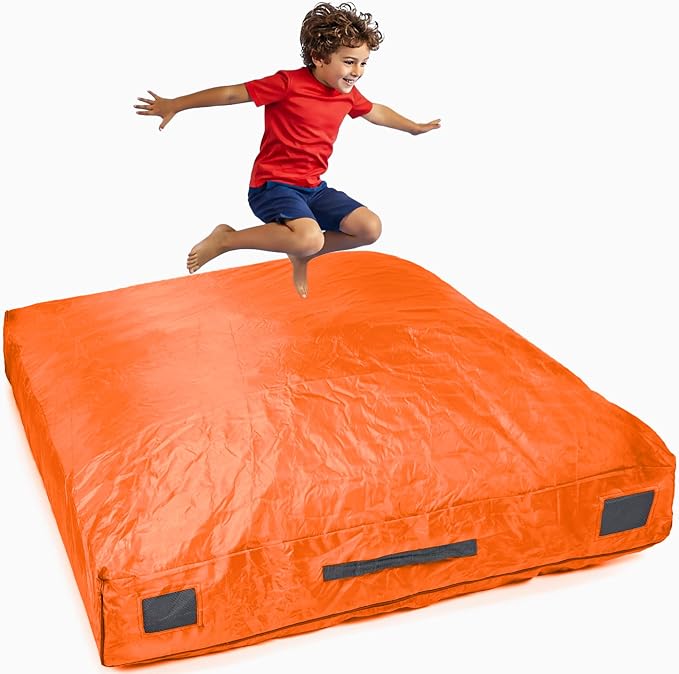 SaferBounce Crash Pad for Kids Sensory | Big 5Ft x 5Ft, 3Ft x 4Ft Or 3Ft x 3Ft | Autism Sensory Crash Mat for Jumping Play | Crashpad | Soft Foam Landing Pad | Giant Mat Pillow | Climbing, Gymnastics