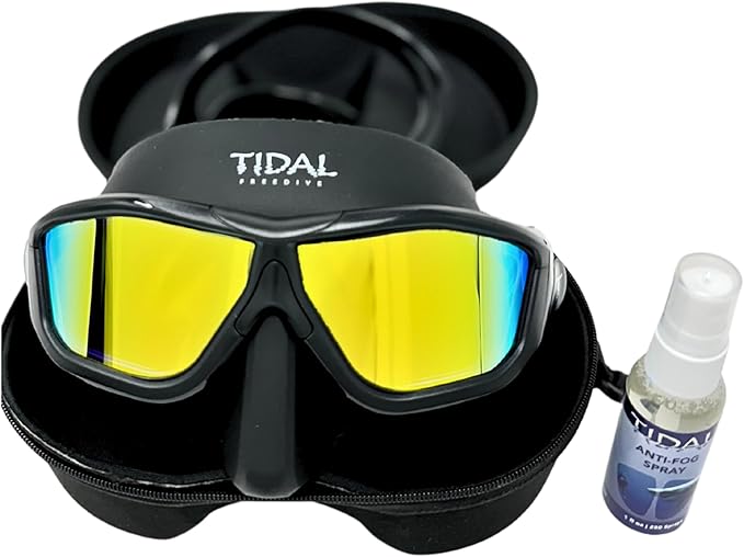Tidal Glide Freedive Mask - Low Volume mask Designed for Freediving, Spearfishing, and Snorkeling. Anti-Fog Freediving mask.