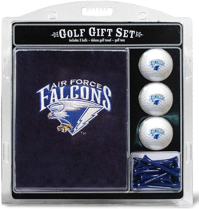 Team Golf NCAA Gift Set Embroidered Golf Towel, 3 Golf Balls, and 14 Golf Tees 2-3/4" Regulation, Tri-Fold Towel 16" x 22" & 100% Cotton