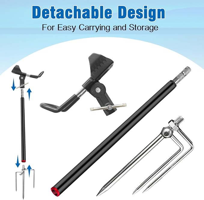 Fishing Rod Holders for Bank Fishing, Fishing Pole Holders for Ground, Multifunctional Aluminum Beach Fishing Rod Holder Fishing Gifts for Men(2 Pack )