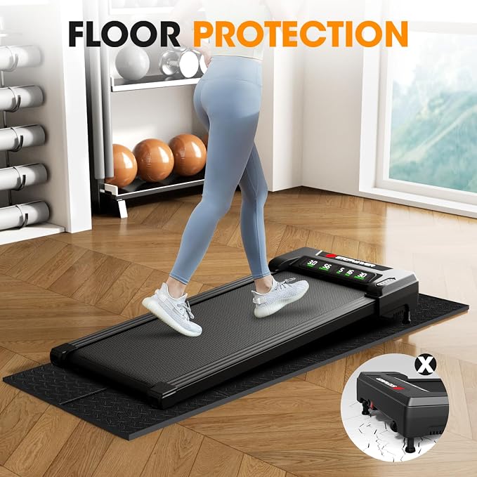 Stepwaver Walking Pad Mat for Carpet, Treamill Mat for Hardwood Floors, High Density, 1/4 Thickness, Folable, Floor Protection Mats for Bike, Elliptical, Treadmill