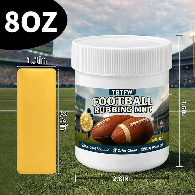 TBTFW 8oz Football Mud, Football Rubbing Mud, Increase Surface Friction and Improve Grip Control, Reduce Pitcher Errors