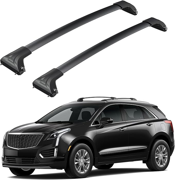 300lbs Lockable Roof Rack Cross Bars Compatible with Cadillac XT5 2017 2018 2019 2020 2021 2022 2023 2024 2025 2026, Aluminum Roof Crossbar for Rooftop Cargo Carrier Kayak Bike Snowboard