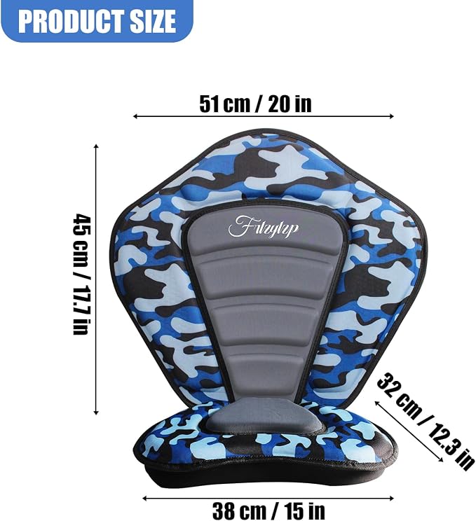 Thickened Kayak Seats - Premium Shockproof Seats with Back Support for Kayaking, Canoeing, Fishing, Paddle Boarding - Comfort, Versatility and Extra Storage