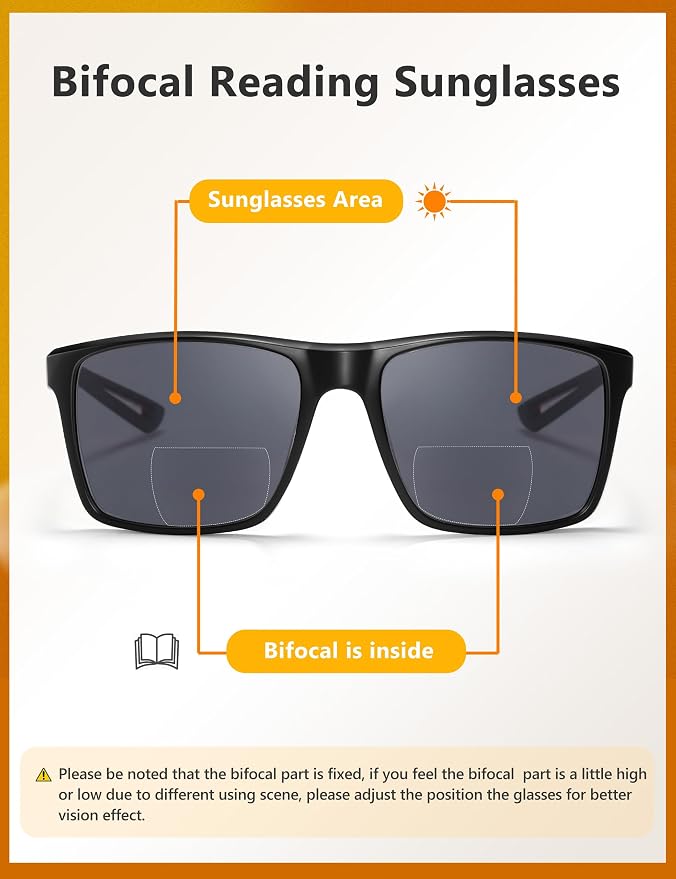 EYEGUARD 2 Pack Bifocal Reading Sunglasses for Men,Sports Sun Readers UV400 Protection Outdoor Driving Reading Glasses