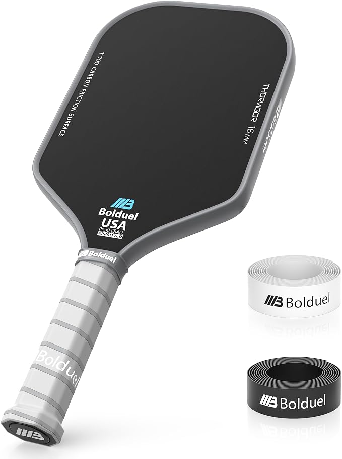 USAPA Approved Carbon Fiber Pickleball Paddles Pro-Level for Aggressive, Offensive Player, Pickleball Paddle with 16mm Polymer Honeycomb Core & Overgrips, Maximum Control & Spin & Power
