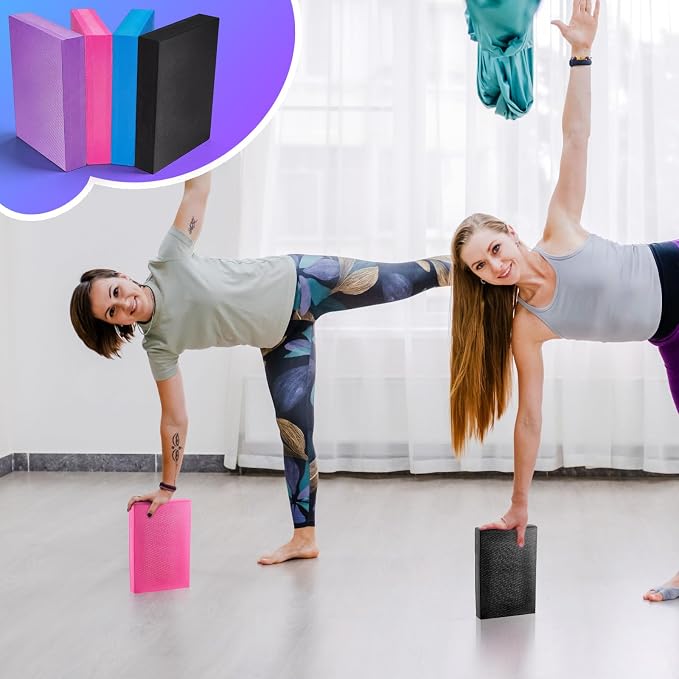 Hanaive 2/4/6 Pcs Balance Pad Foam Pad 11.81 x 7.87 x 1.97 Inch Yoga Mat Non Slip Cushion Exercise Knee Mat for Fitness Stability Stretching, Pilates, Physical Therapy, Core Trainer