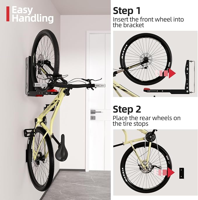 Urban Deco Swivel Bike Wall Mount,Adjustable Bike Hanger,Space Saving Bike Rack Garage,Easy to Load and Unload Bike Rack Wall Mount Can Hold Up to 77 lbs (1)