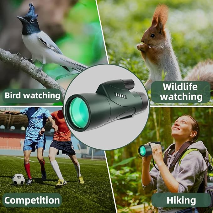 Gosky 12x55 HD Monocular Telescope with BAK4 Prism & FMC Lens, Lightweight with Smartphone Adapter - For Bird Watching, Hunting, Hiking, Traveling