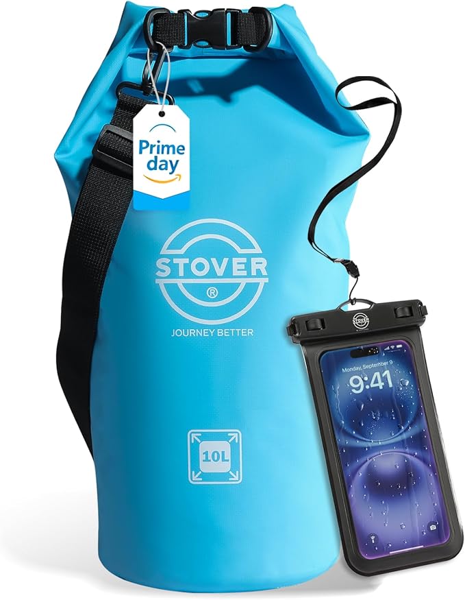 STOVER 5/10/25/30/40/55L Waterproof Dry Bag- Roll-Top Backpack w/Phone Case- Kayaking, Hiking, Camping, Boating- Men/Women