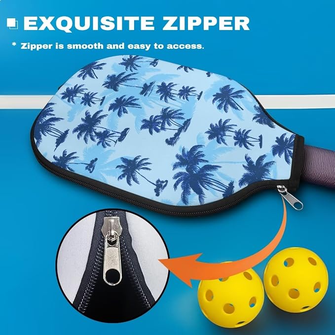 Blue Camo Corgi Pattern Print Pickleball Paddle Covers Only Paddles Holder Sleeve Fits Most Rackets