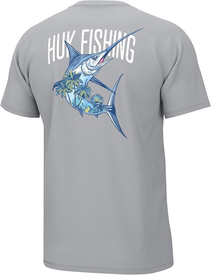 HUK Mens Performance Fishing Logo Tee, Short Sleeve T-Shirt for Men