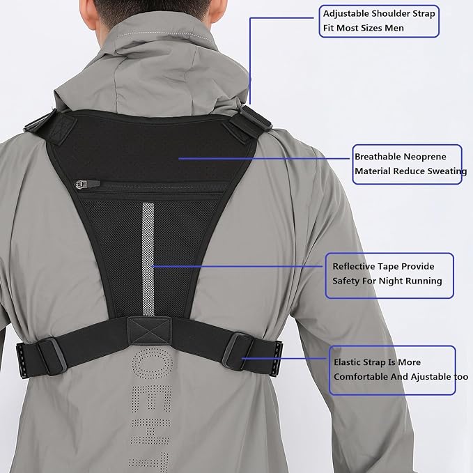 Muserise Outdoor Chest Bag For Men and Women, Tactical Vest For Running, Cycling, EDC Chest Pack Rig For Sports and Workouts