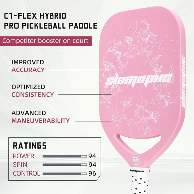 Pro Pickleball Paddle| T700 Carbon Fiber Pickleball Paddles with 16mm Polymer Honeycomb Core & Overgrips| Premium Pickle Ball Racket Enhanced Control & Spin & Power| USAPA Approved