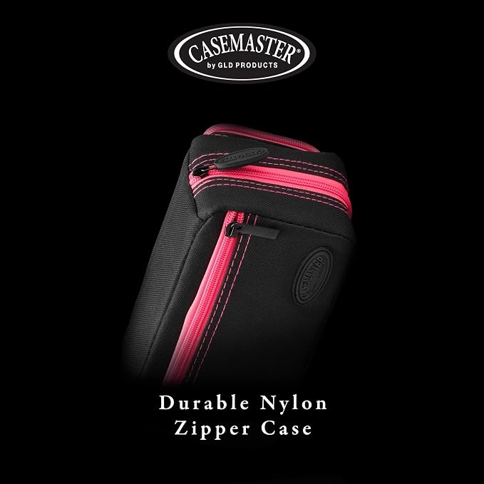 Casemaster Plazma Pro, 6 Dart Case for Soft and Steel Tip Darts, Features Large Front Mobile Device Pocket, Built-In Storage Tubes and Pockets for Flights, Tips, Shafts, and Personal Items