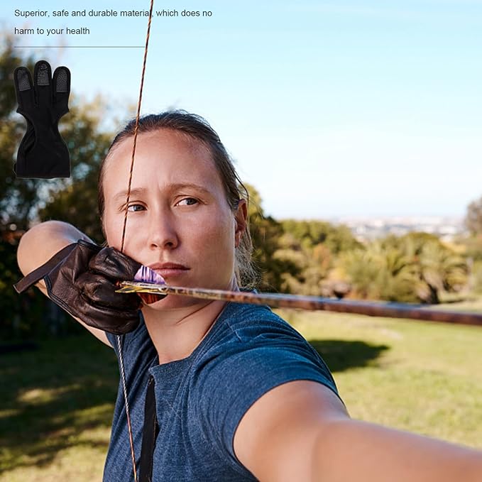 Yardwe 2pcs Archery Finger Stall Gloves Professional Archery Equipment Supply Accessory Professional