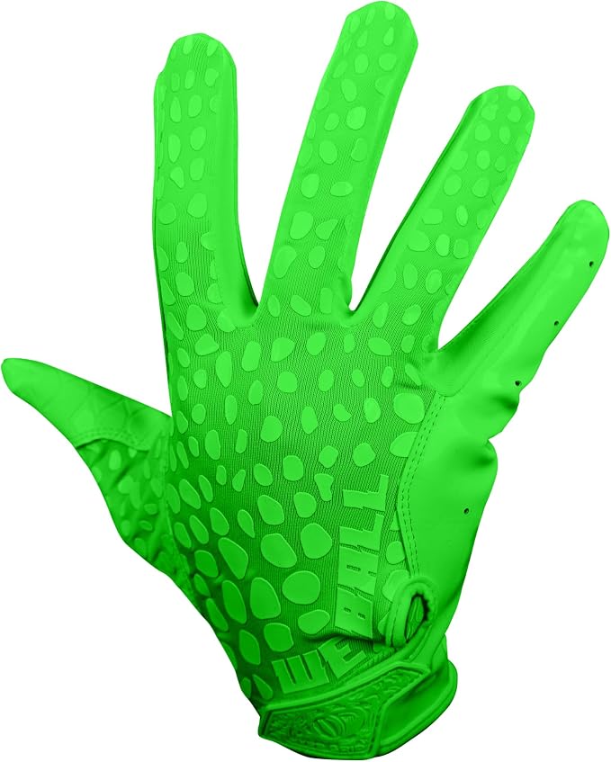 We Ball Sports Hypr-Grip Football Gloves, Men’s Sticky Silicone Palm Receiver Gloves