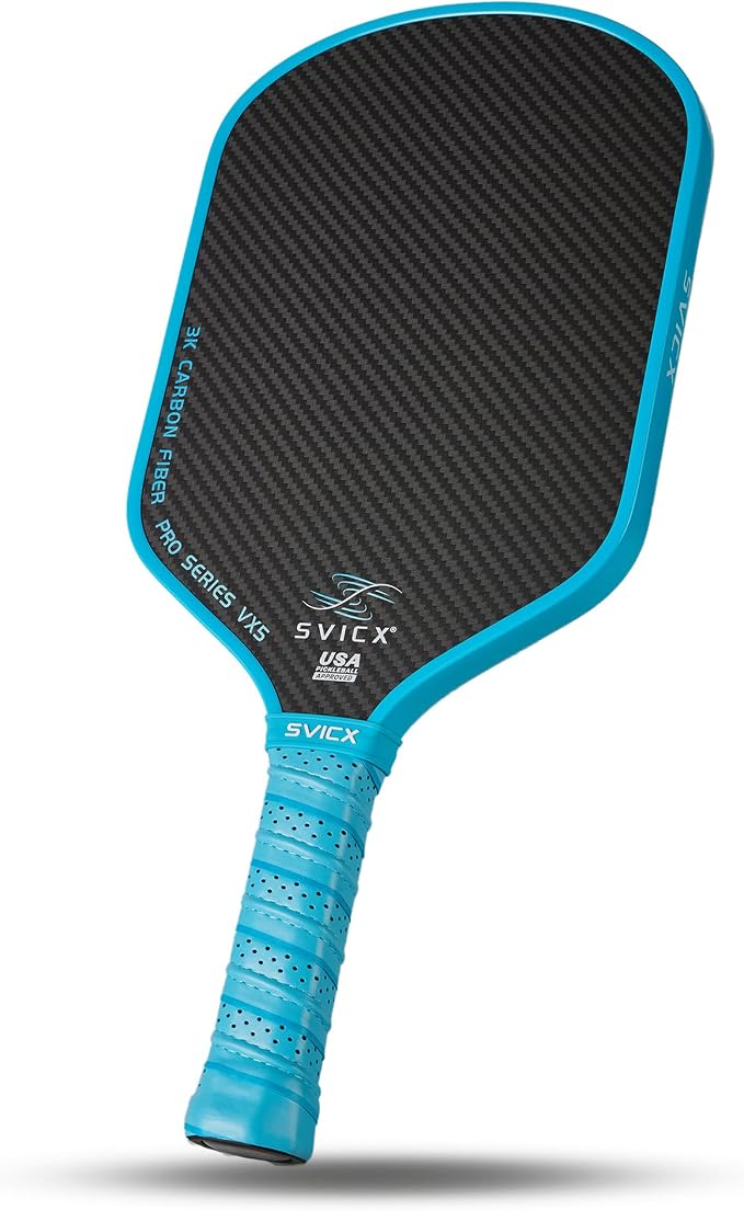 Carbon Fiber Pickleball Paddle 16mm – Professional Pickleball Paddles with Superior Control, Power & Spin – Extended Handle for Two-Handed Grip, USAPA Approved