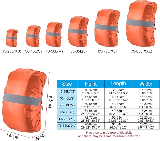 PATIKIL Waterproof Backpack Rain Cover, Non-Slip Backpack Cover with Reflective Strap Stay Dry for Hiking, Camping, Hunting