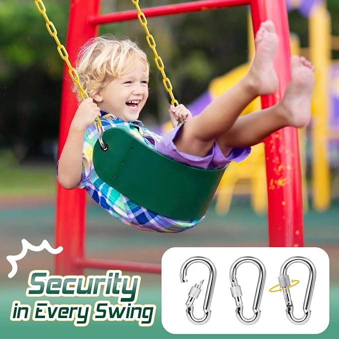 SEKKVY Swing Seats with 66" Heavy Duty Chains, Swing Set Accessories Replacement with Snap Hooks, Toddler Swings Supports 250 lbs for Outdoor Backyard Playground, Indoor Swing for Kids, Green 1 Pack