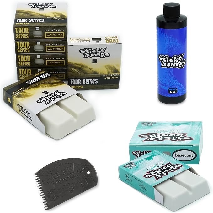 Sticky Bumps Tour Series Warm/Tropical Surf Wax | Long-Lasting Surfboard Wax | Great Bump Building for Surfing | Non-Toxic, Nature-Safe | Warm Water Surf Wax for Temps 69°F/20°C and Above
