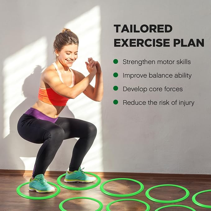 Deekin Agility Rings Speed and Agility Training Rings Exercise Speed Circle Jumping Hoops for Training Toss Equipment