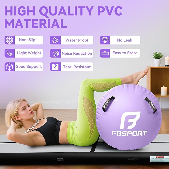 FBSPORT Air Roller Gymnastics Barrel, Inflatable Gymnastics Air Roller Inflatable Air Gymnastics Mat for Yoga Cheerleading Training Home Outdoor Indoor Use