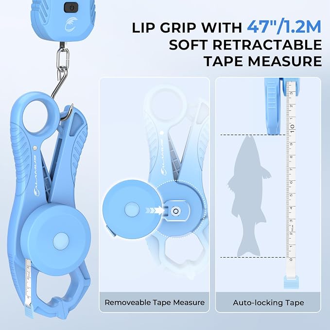 Calamus DriftWave Fishing Tool Kit | Multi-Function Tool Kit, Corrosion-Resistant Pliers, Fish Lip Gripper with Tape Measure, Digital Fish Scale, Fishing Gear