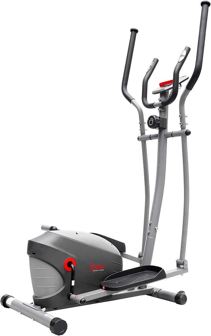 Sunny Health & Fitness Upright Elliptical Machine, Full Body Cardio Exercise Equipment with Adjustable Resistance, Arm and Leg Workout Machine, SunnyFit App via Bluetooth