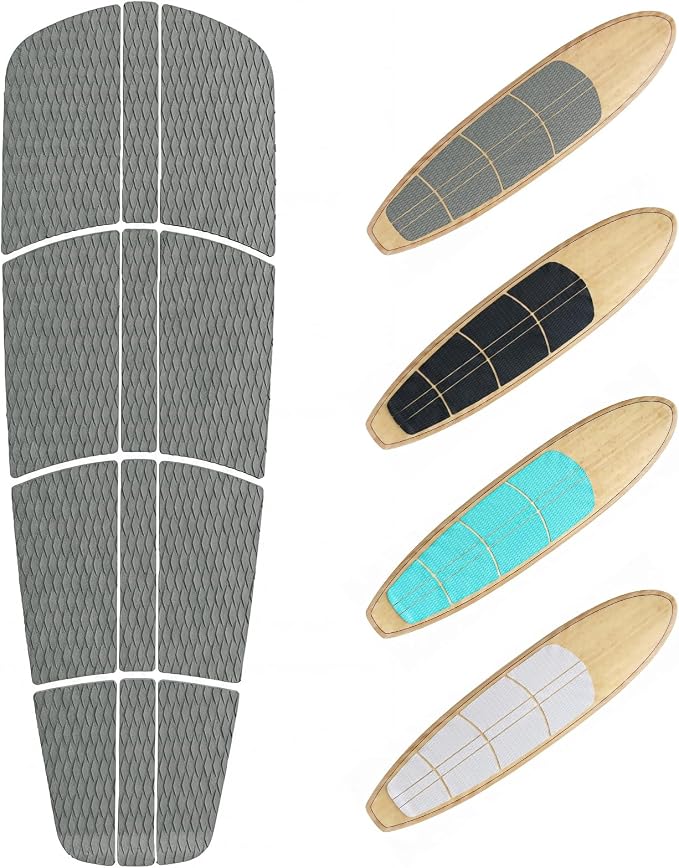 Nuanchu 12 Pcs Sup Deck Traction Pad Tail Pads Skid Proof for Stand up Paddle Board Long Board Surfboard Performance EVA 23.62 x 11.5 x 2 Inches