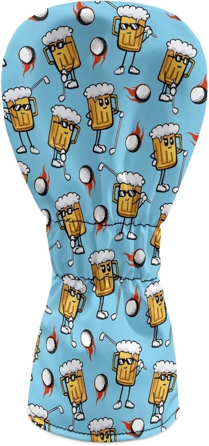 Rnyleeg Golf Club Head Covers for Women Driver Head Cover Leather Fairway Wood Headcover Hybrid Headcovers for Golf Clubs