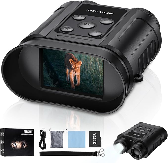 Gifts for Men and Teen Boys,Night Vision Goggles,Night Vision Binoculars,32GB Card Included, Photo/Video Capture,Outdoor Tools for Education, Wildlife Watching,Birthday Gifts for Boy,Men,Gift for Dad