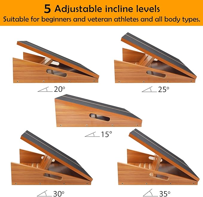MUCITAGF Professional Slant Board, Adjustable Incline Board and Calf Stretcher, Slant Board for Calf Stretching, Calf Stretch Board