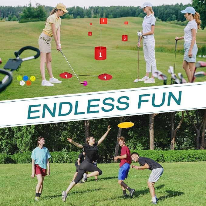 Golf Yard Bucket Games 3 Holes Golf Practice Game with Flag, Golf Chipping Game for Kids and Adults Outdoor, Indoor, Park, Beach, Backyard, Lawn