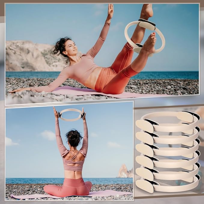 Syhood Pilates Ring 11. 81 Inch Pilates Circle Yoga Ring Magic Lightweight Flexible Workout Equipment for Fitness Physical Therapy Resistance Exercise Arms Legs