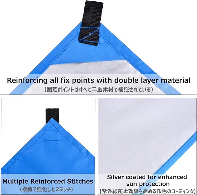 Azarxis Hammock Camping Tarp Rain Fly, Waterproof Tent Shelter Awning Sunshade Cloth Picnic Mat for Outdoor Hiking Beach Backpacking - Included Guy Lines & Stakes