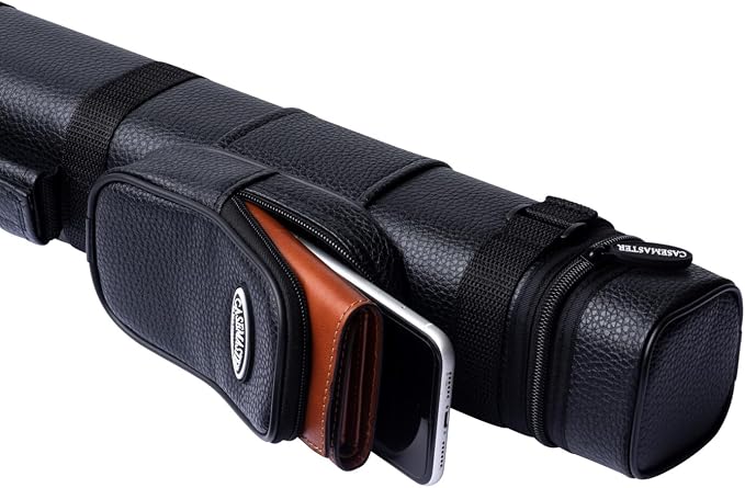 Casemaster by GLD Products Q-Vault Classic Billiard/Pool Cue Hard Case, Holds 2 Complete 2-Piece Cues (2 Butt/2 Shaft), Black