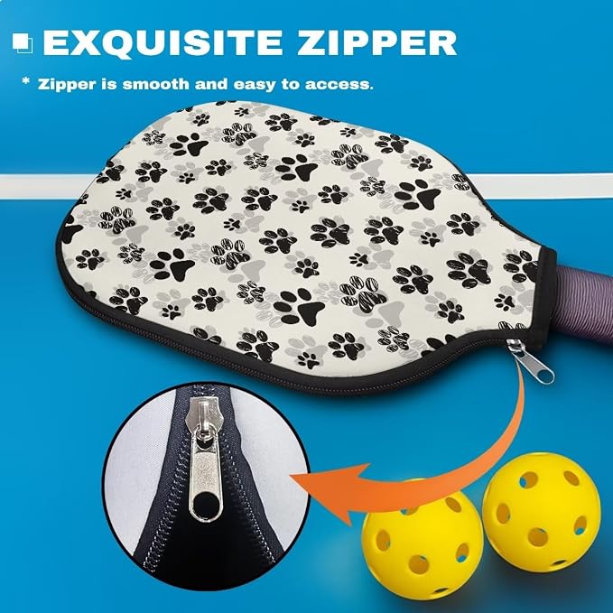 Pickleball Paddle Covers, Fits Standard Pickleball Racquets, Durable Zippered Paddle Cover Universal 8.6 x 11.4Inch