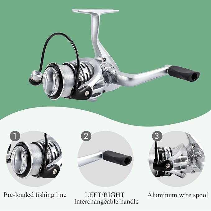 Telescopic Fishing Rod and Reel Combo, Complete Fishing Kit with Lures Tackle Box, Freshwater Saltwater Spinning Rod for Bass Trout Fishing Pole Beginner (5.2ft)